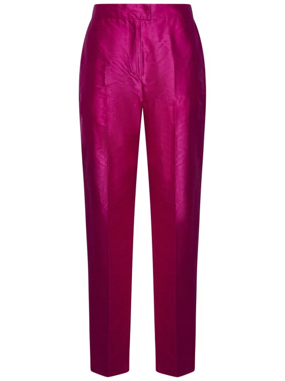 Shop Max Mara Fuchsia Straight Trousers In Pink