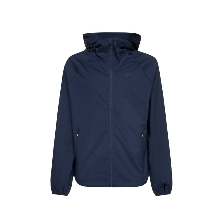 Shop Kenzo K-tiger Hooded Windbreaker Jacket In Blue