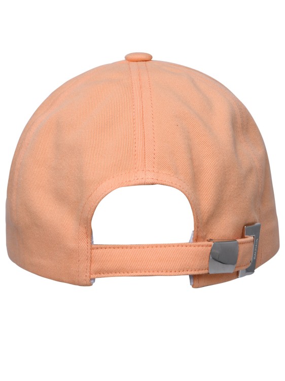 Shop Balmain Orange Cotton Hat In Brown