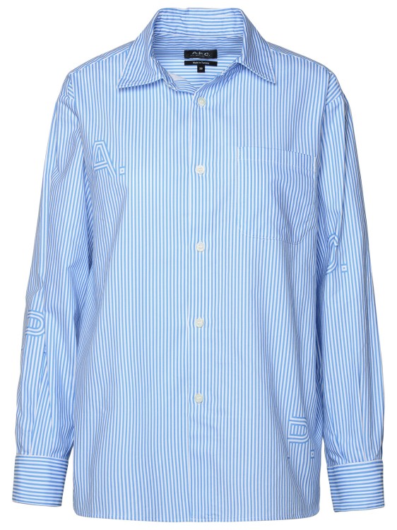 Shop Apc Light Blue Cotton Shirt