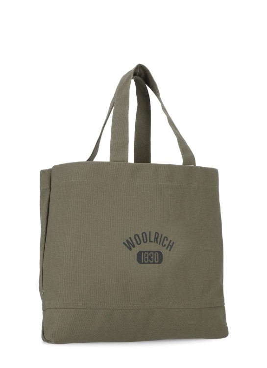 Shop Woolrich Olive Green Cotton Shoulder Bag