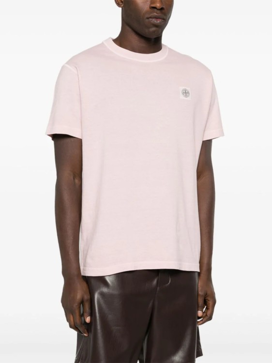 Shop Stone Island T-shirt Cotton Jersey Fissato Effect Pink In Purple