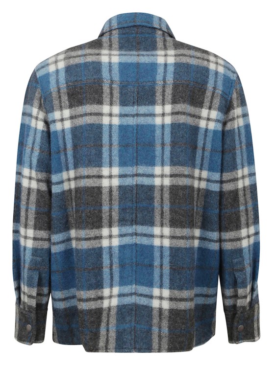 Shop Alanui Wool Check Pattern Shirt In Grey