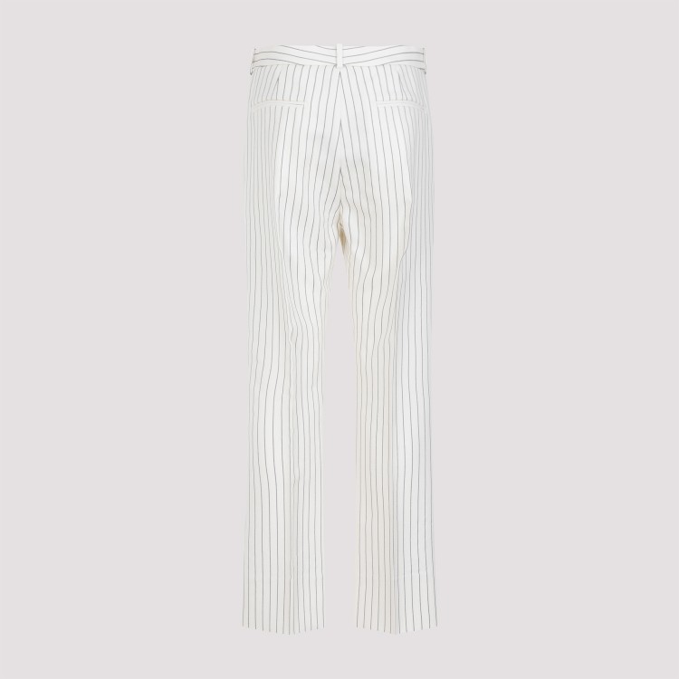 Shop Tom Ford White Ecru Wool Tailored Pants