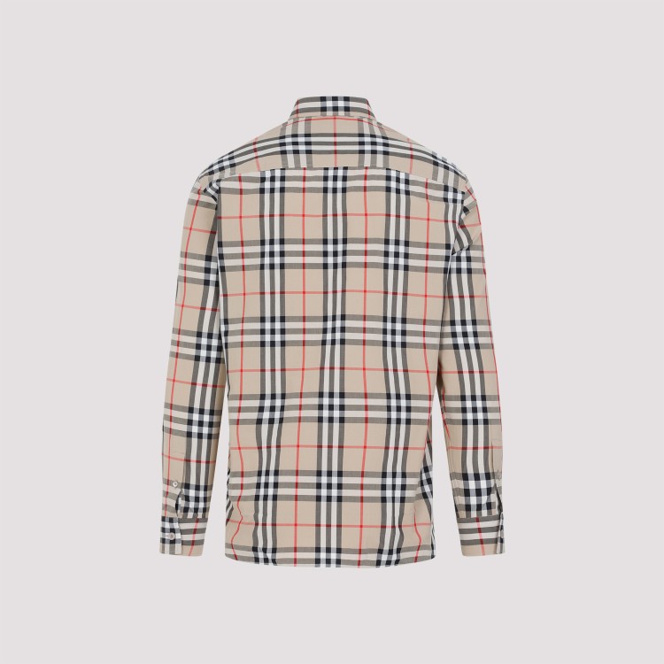 Shop Burberry Archive Beige Cotton Checked Shirt In Neutrals