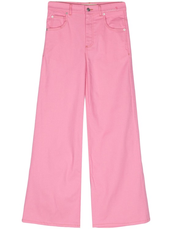 Shop Marni Pink Wide-leg Denim Pants