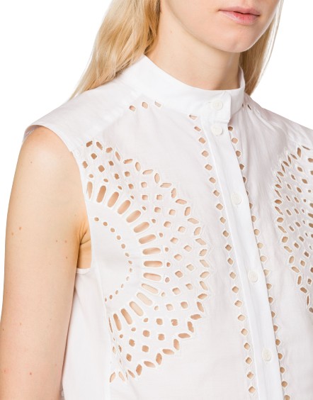 Shop Alberta Ferretti Sleeveless Shirt In White