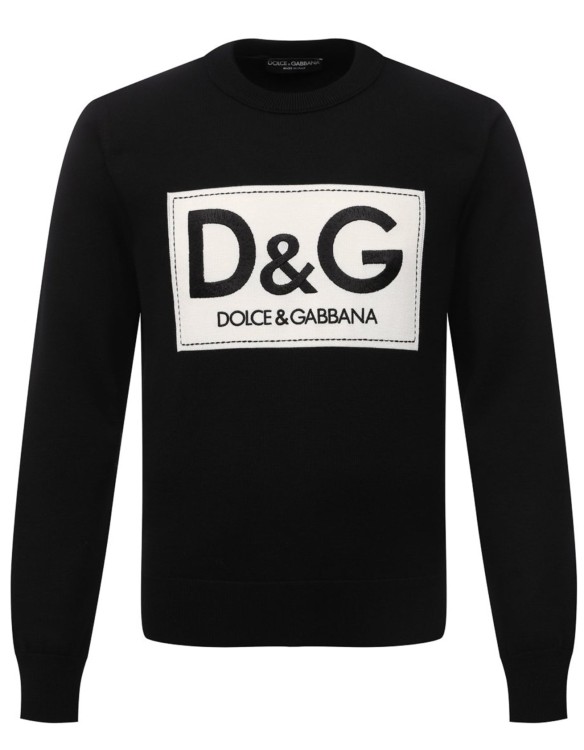Dolce & Gabbana Black Logo Cotton Sweater