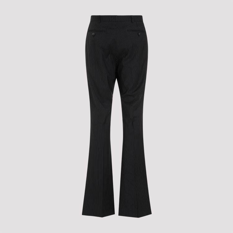 Shop Egonlab Black Stripes Wool Samy Trousers