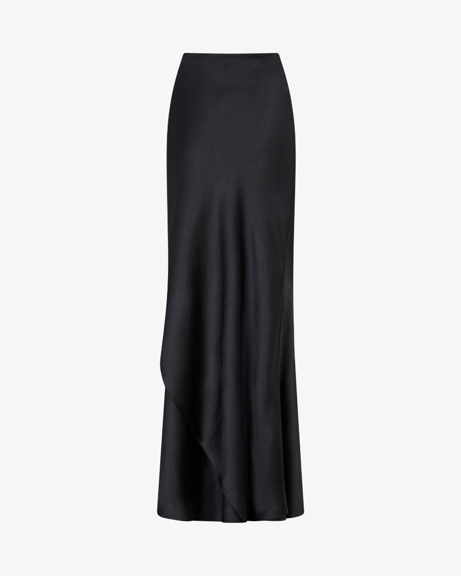 Serena Bute Double Layer Maxi Skirt - Black In Black