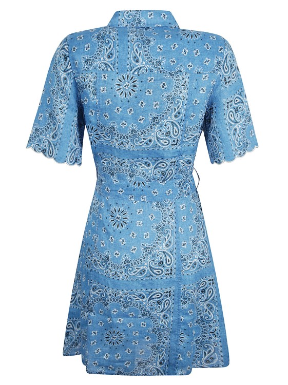 Shop Mc2 Saint Barth Paisley Print Cotton Short Dress In Blue