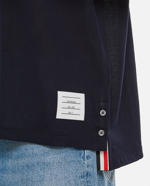 Thom Browne Polo Shirt With Lapel Short Sleeve In Black