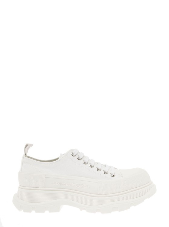 Shop Alexander Mcqueen White Cotton Tread Sneakers