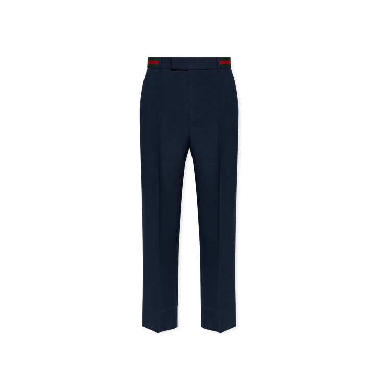 Shop Gucci Pleat-front Trousers In Blue