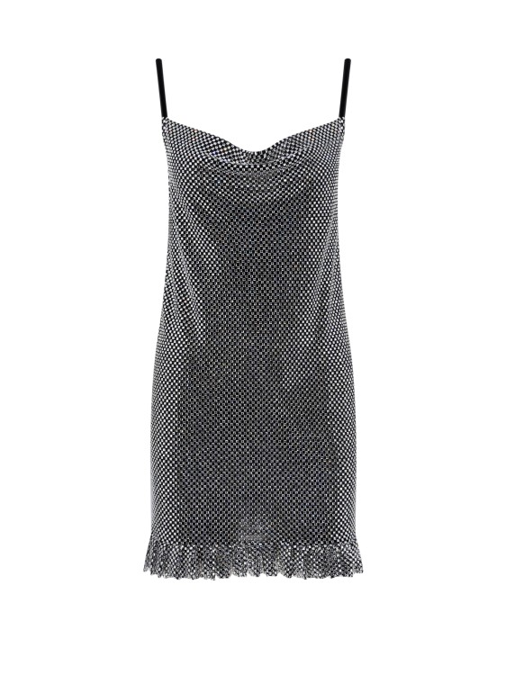Shop Philosophy Di Lorenzo Serafini Mesh Dress With All-over Rhinestones In Grey