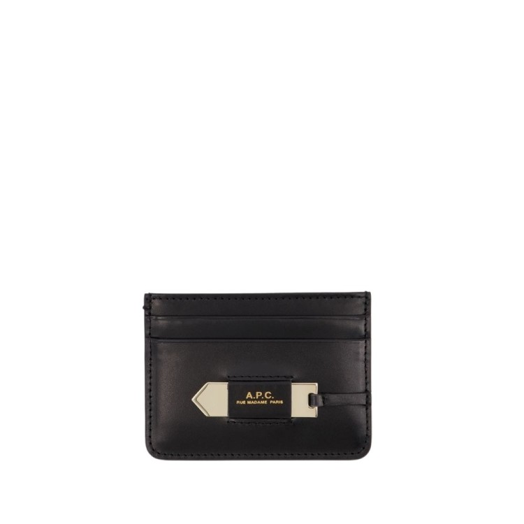 Shop Apc Charlotte Card Holder - Black - Leather