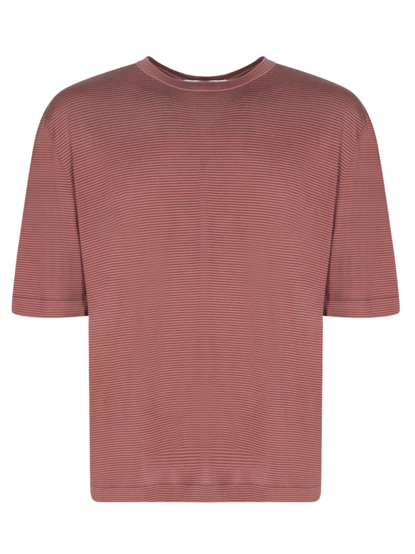 Lardini Cotton T-shirt With Round Neck And Short Sleeves In Pink