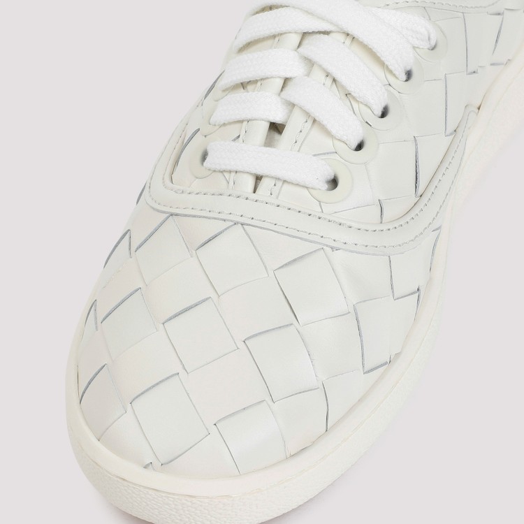 Shop Bottega Veneta Sawyer Lace-up White Leather Sneakers