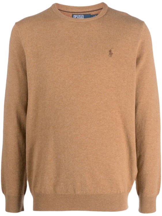 Polo Ralph Lauren Polo-pony-embroidered Wool Jumper In Neutrals