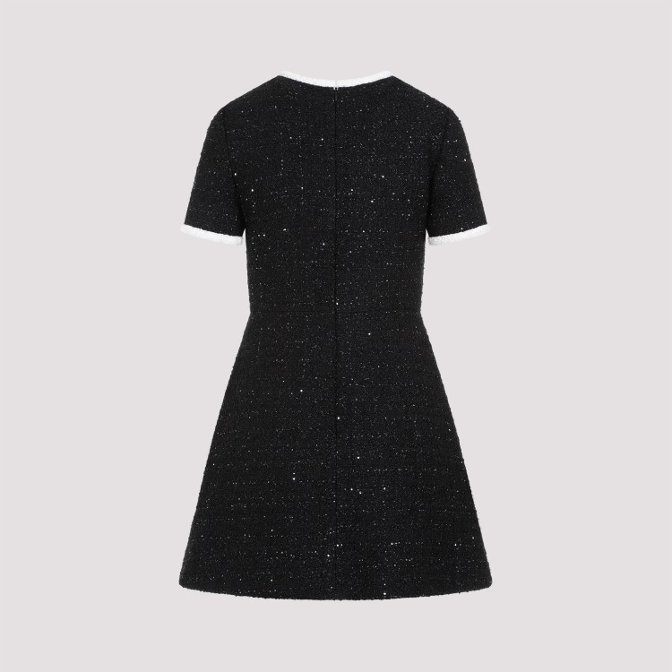 Shop Valentino Black Lurex Glaze Tweed Mini Dress
