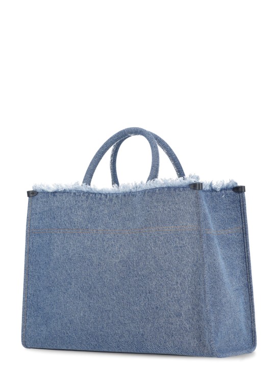 Shop Lanvin Cotton Shopping Bag In Blue