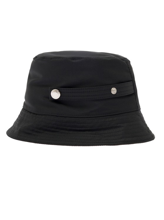 Shop Alexander Mcqueen Black Bucket Hat With Tonal Graffiti Logo In Polyester