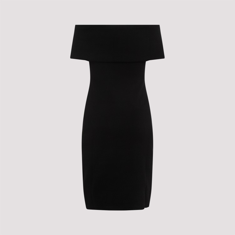 Shop Bottega Veneta Textured Black Technical Nylon Midi Dress