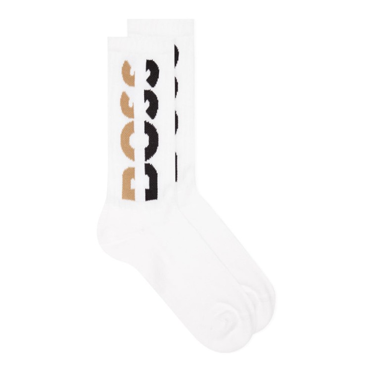 Hugo Boss Iconic Ribbed Socks In White