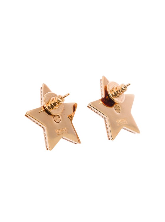 Shop Versace Gold-colored Star Earrings With Medusa In Metal In Not Applicable