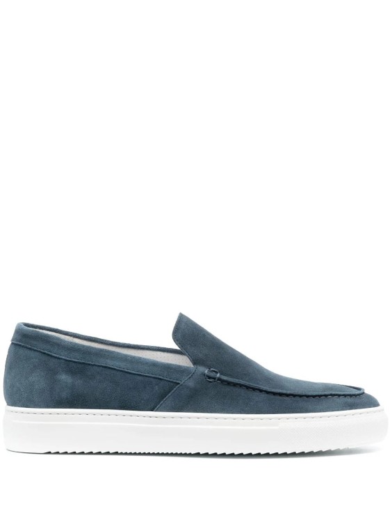 Shop Doucal's Suede Slip-on Loafers In Blue