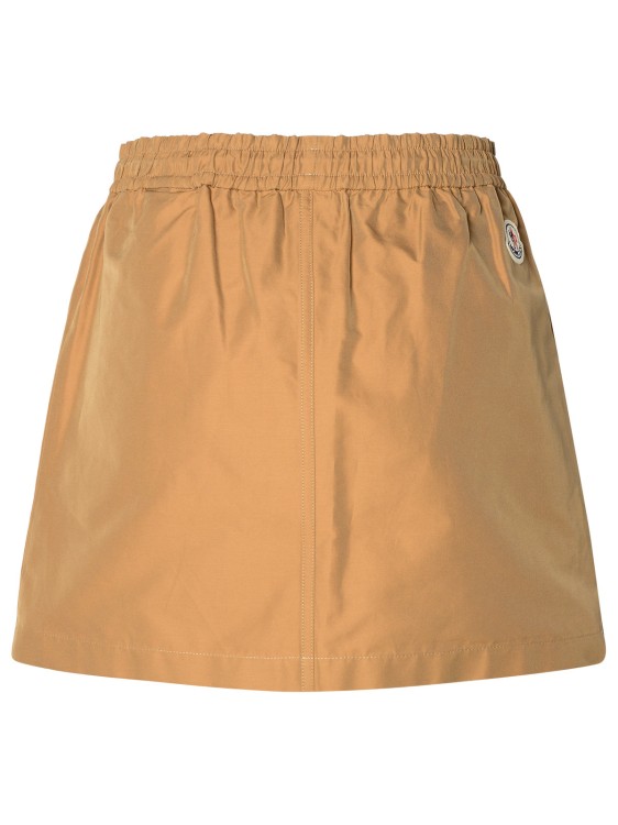 Shop Moncler Cargo Miniskirt In Beige Cotton Blend In Orange