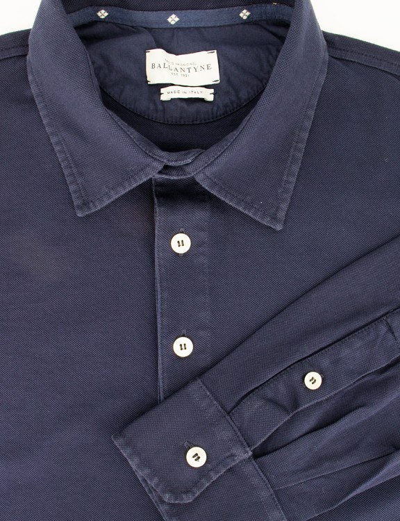 Shop Ballantyne Blue Cotton Polo Shirt In Black