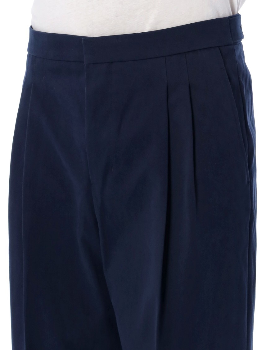 Shop Ami Alexandre Mattiussi Ami Large Fit Trousers In Blue