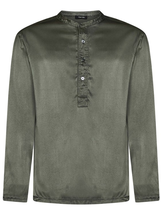 Shop Tom Ford Military Green Pajama Shirt In Grey