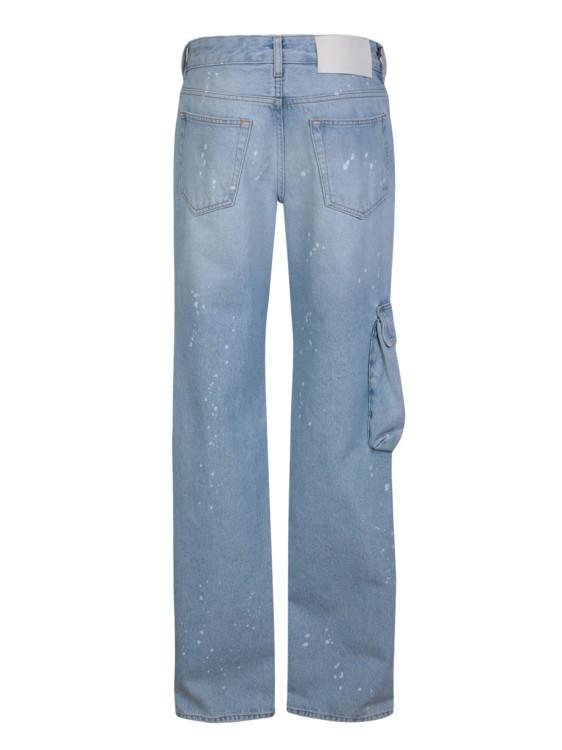 Shop Off-white Light Blue Cotton Cargo Jeans