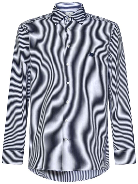 Etro White Stripes Blue Cotton Shirt