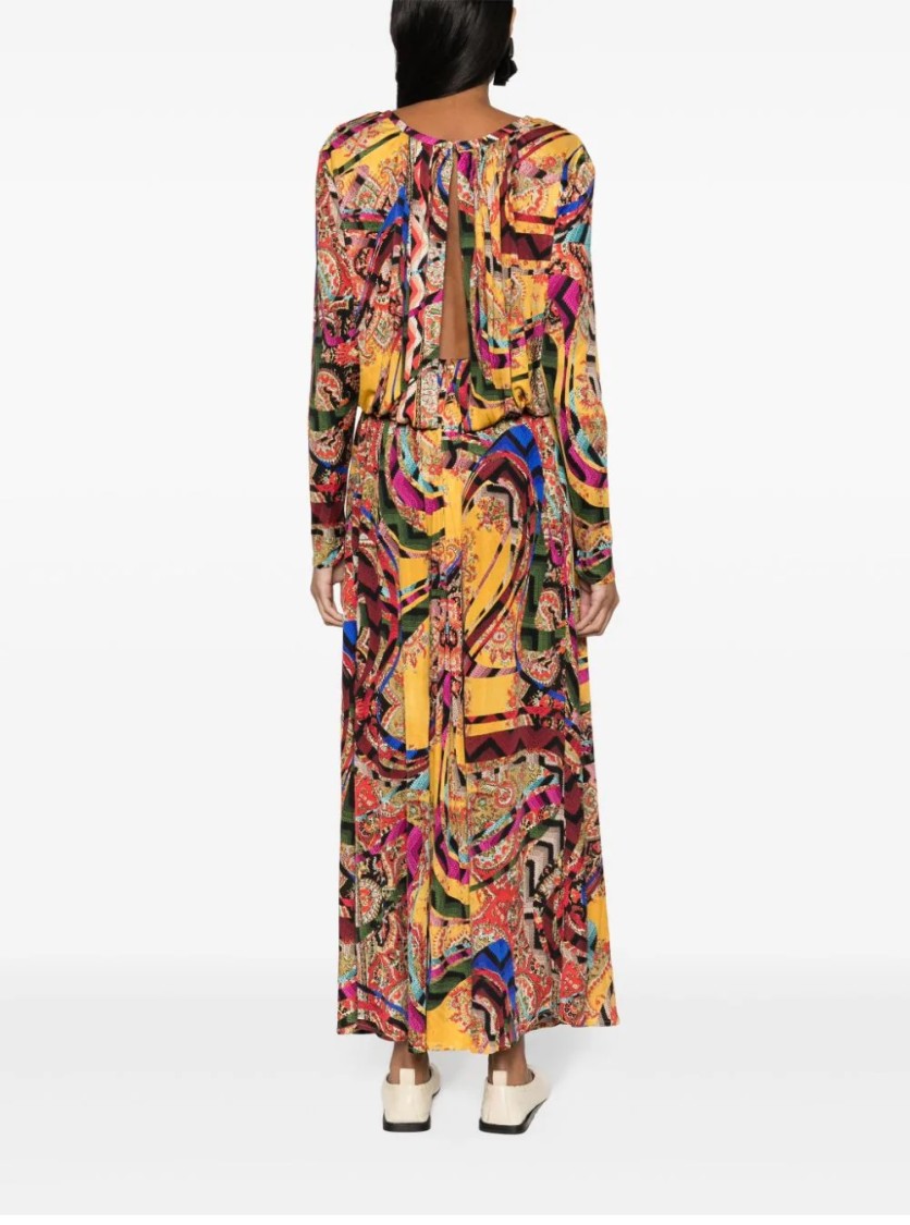 Shop Pierre-louis Mascia Febo Silk Dress In Multicolor