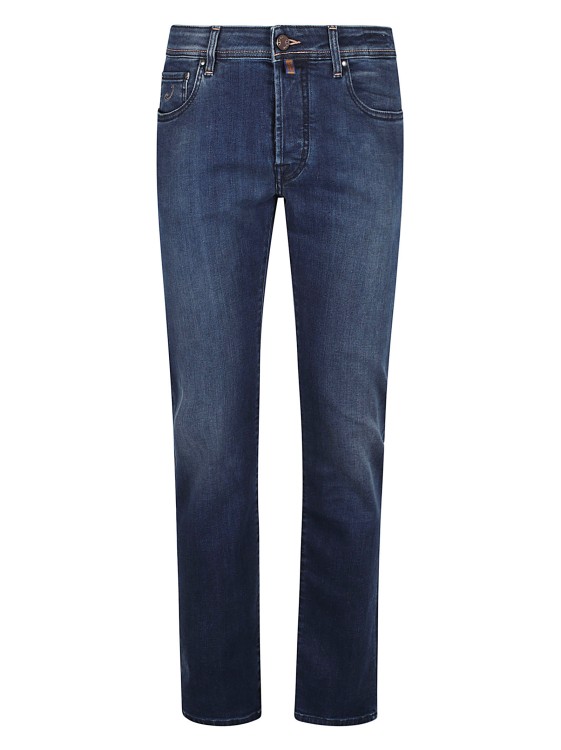 Shop Jacob Cohen Indigo Blue Cotton Blend Denim Jeans In Black