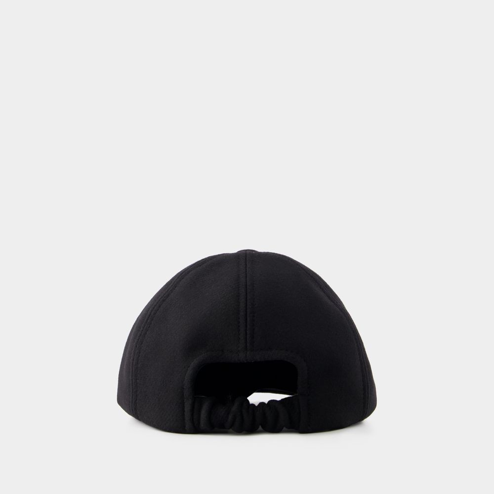 Patou Unisex Cap -  - Wool - Black In Black