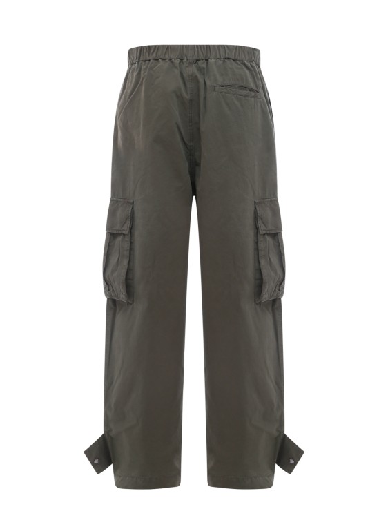 Shop Darkpark Elastic Waistband Cotton Cargo Trouser In Grey
