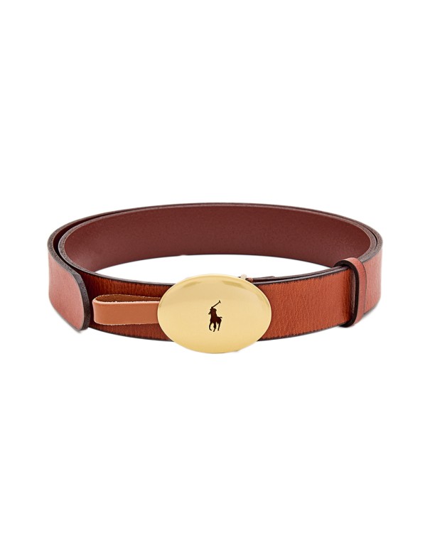 Shop Polo Ralph Lauren Belt With Logo Buckle In Brown