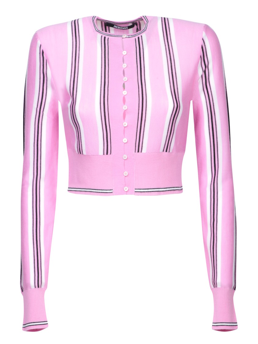 Jacquemus Pink Virgin Wool Le Cardigan Spiaggia Cardigan In Pink