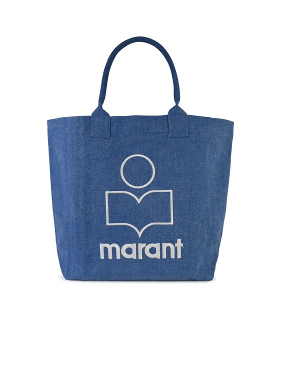 Shop Isabel Marant Venky' Blue Cotton Shopping Bag