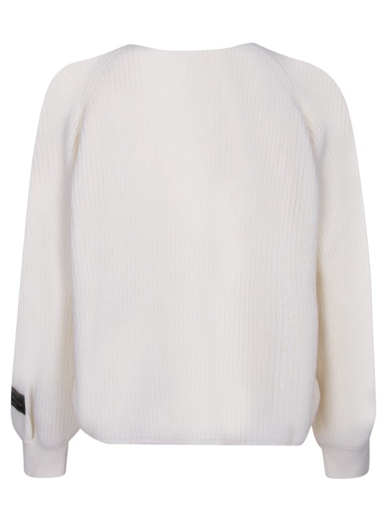Shop Msgm Ribbed Sweater In White