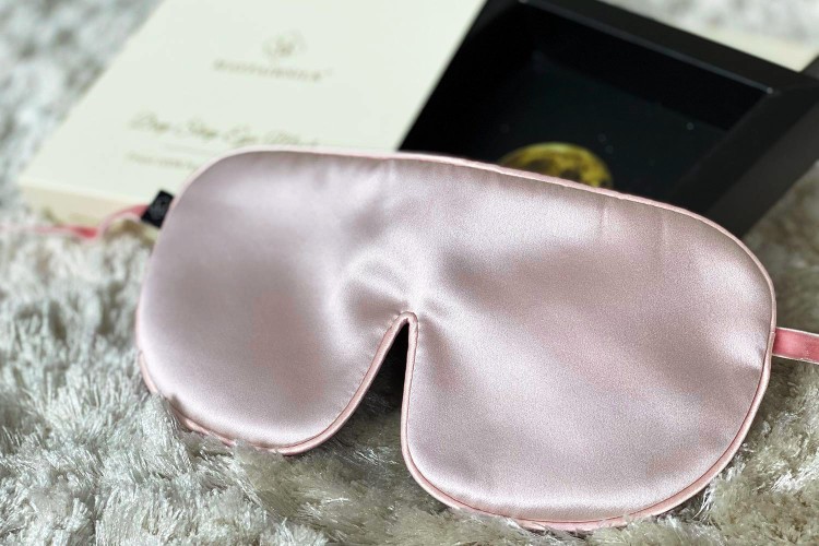 Shop Mayfairsilk Precious Pink Deep Sleep Silk Eye Mask + Slim Hair Ties Gift Set