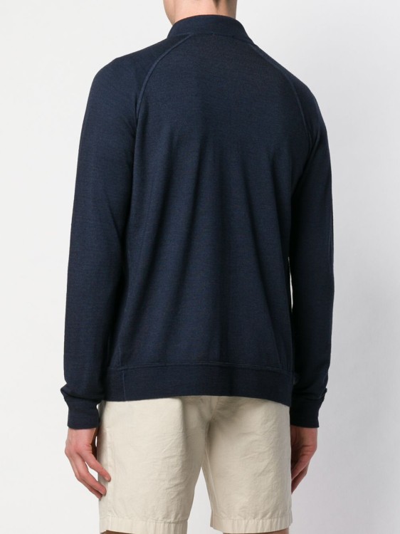 Shop Drumohr Zipped Crewneck Sweater In Blue