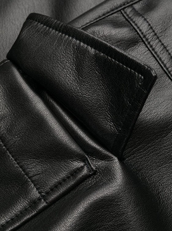 Shop Msgm Black Faux Leather Pants