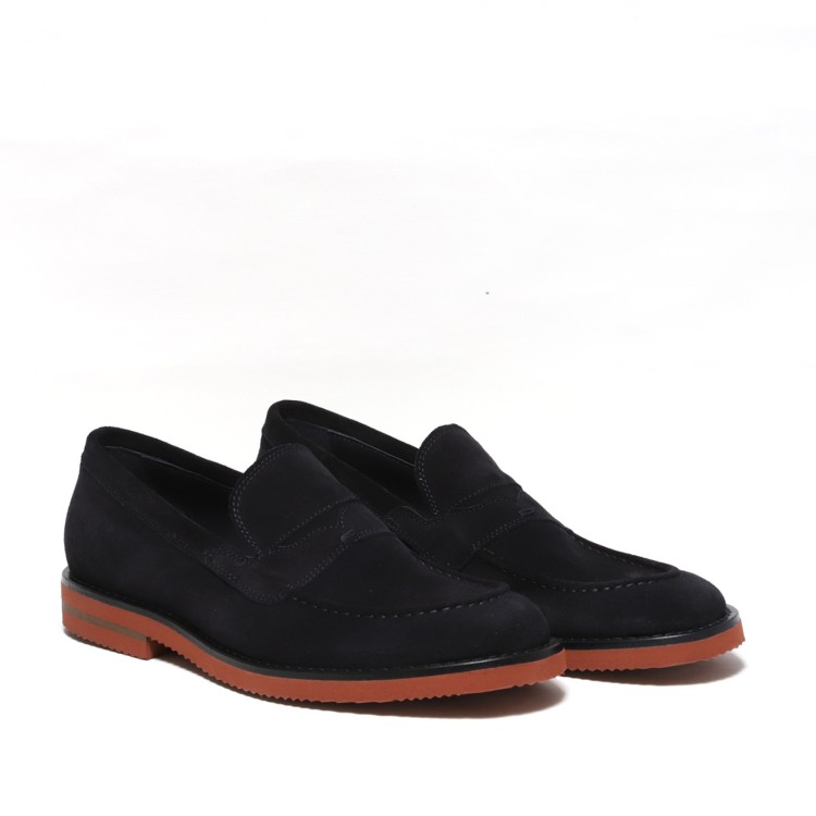 Hundred 100 Blue Suede Moccasin In Blue