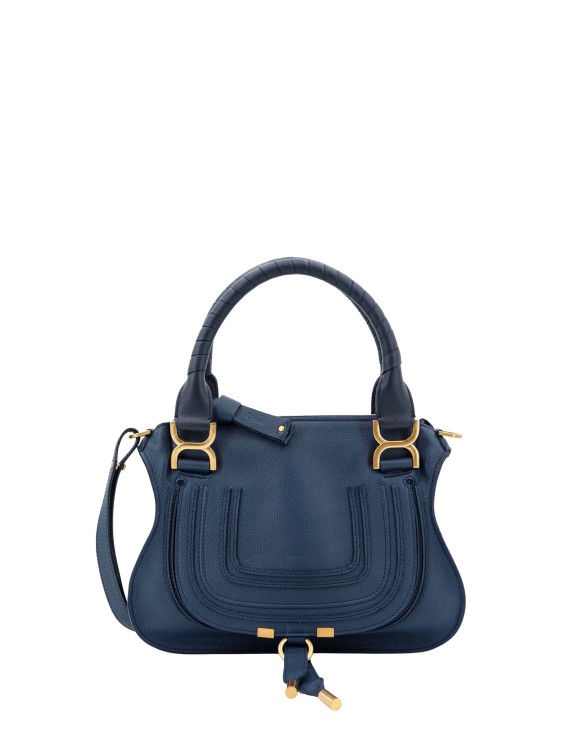 Chloé Marcie Small Leather Handbag With Removable Shoulder Strap In Blue