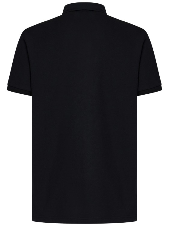 Shop Etro Black Cotton Pique Polo Shirt